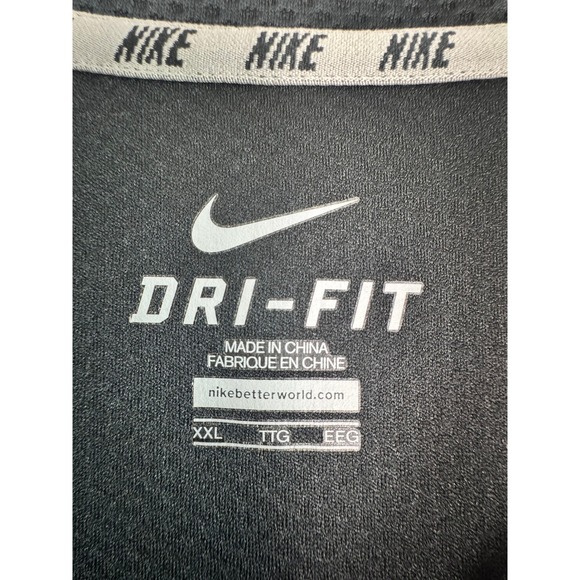 Nike Dri-FIT XXL Black Short Sleeve Athletic Running Training Shirt - Picture 6 of 10
